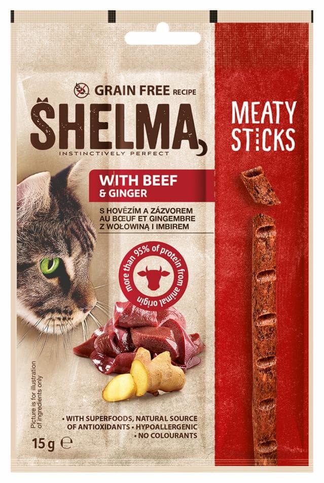 Shelma Snack pre mačky hovädzie 15g