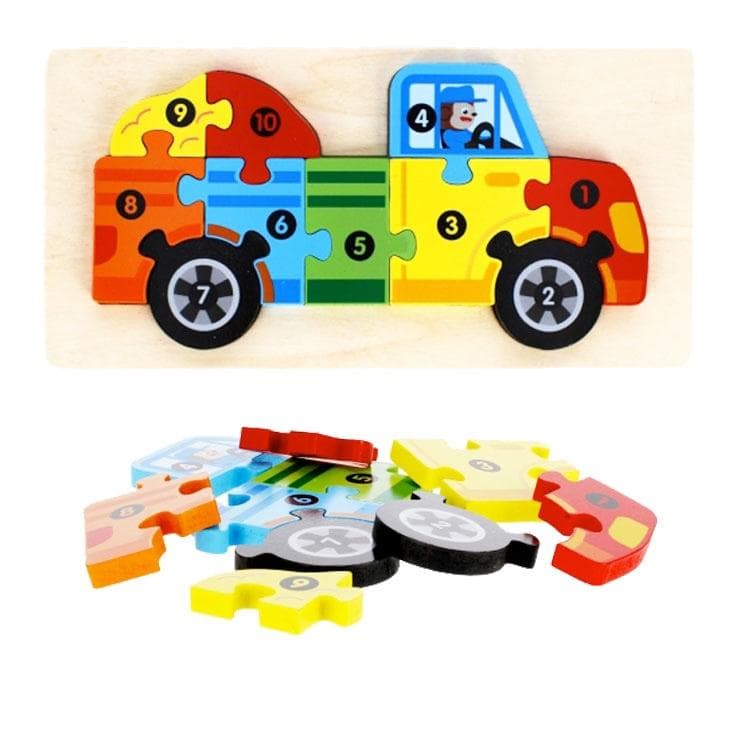 Skladačka drevené puzzle auto