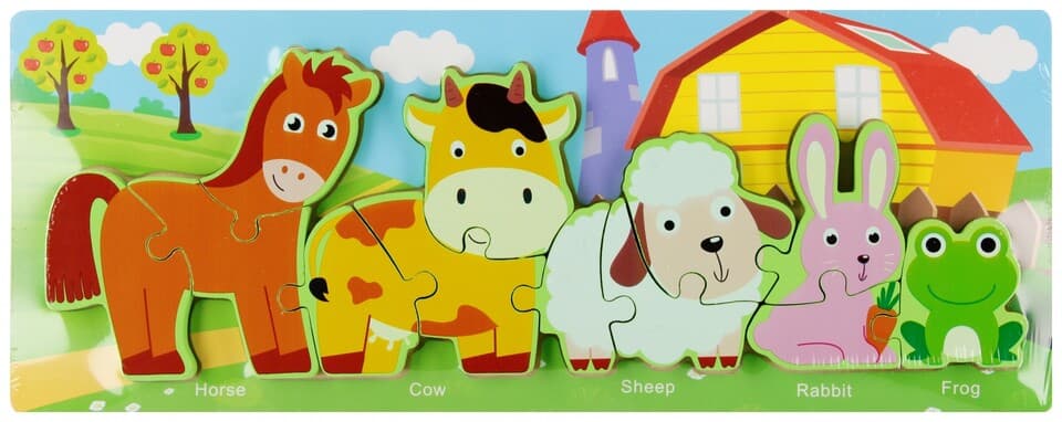 Skladačka puzzle drevené farma