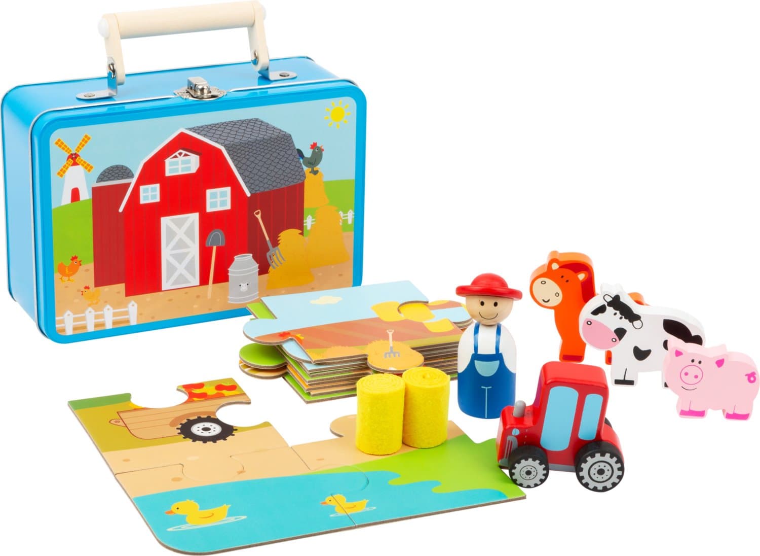 SMALL FOOT Puzzle s postavičkami v kufříku - Farma