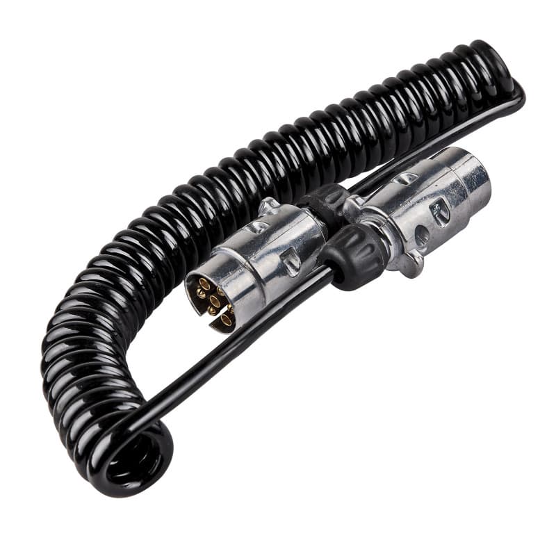 Špirálový predlžovací kábel, 2 zástrčky, 7-pin