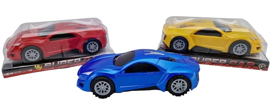 Športové auto na zotrvačník 17cm - žltá