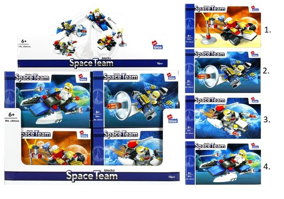 Stavebnica Alleblox Space Team 50-60ks/4druhy - 4
