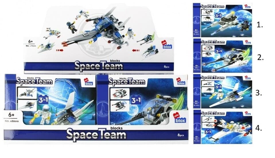 Stavebnica Alleblox Space Team 97-103ks/4druhy - 3