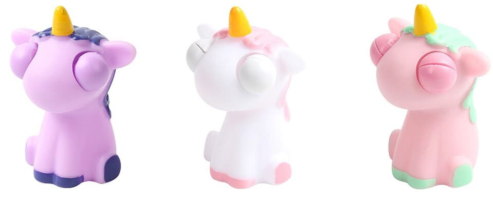 Stláčacie zvieratko Jednorožec 8cm - biela