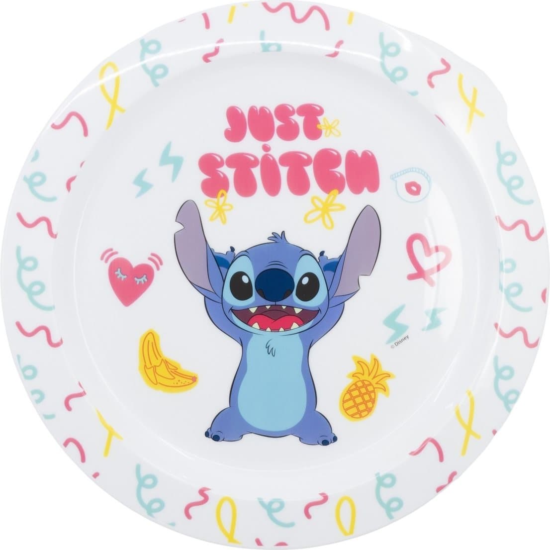 STOR Dětský jídelní talíř Stitch Palmy