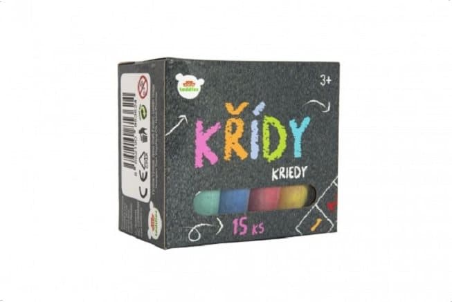 TEDDIES Barevné chodníkové křídy v krabičce 15ks