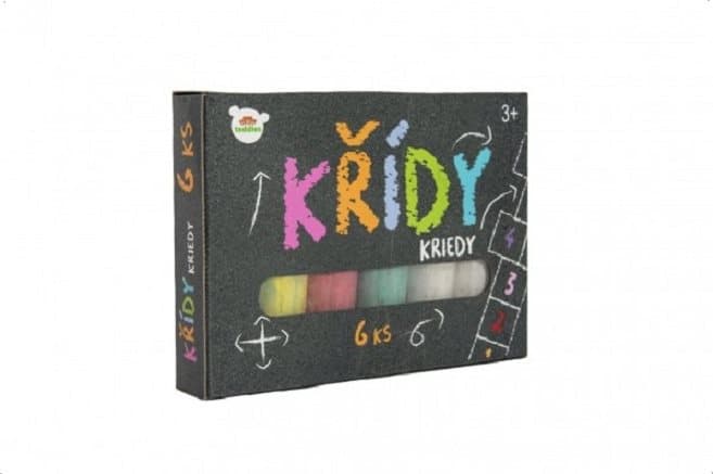 TEDDIES Barevné chodníkové křídy v krabičce 6ks
