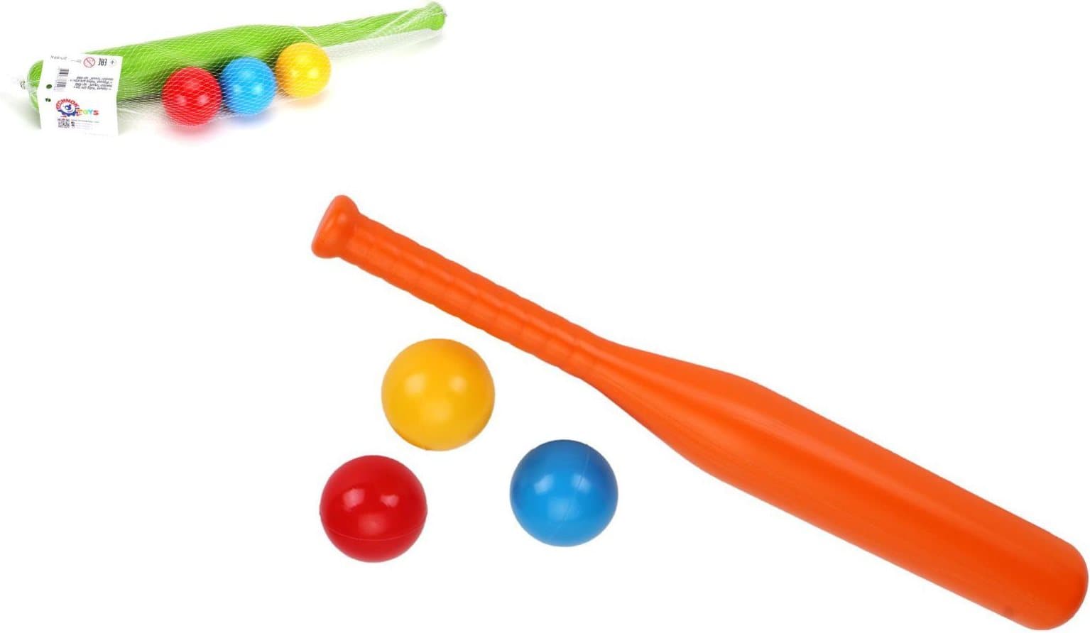 TEDDIES Baseballová pálka s míčky 1ks (mix)