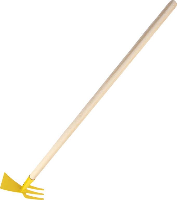 TEDDIES Motyčka oboustranná žlutá s násadou 80cm