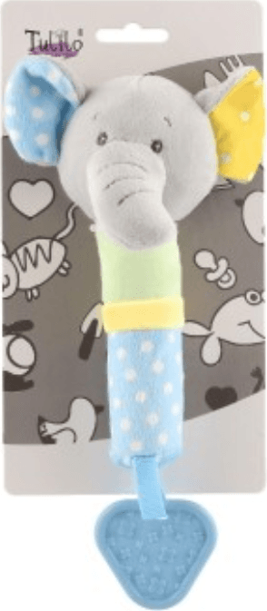 TEDDIES Pískací plyšový Slon s kousátkem