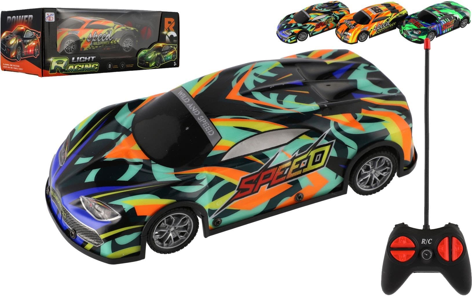 TEDDIES Závodní auto RC se světlem 1ks (mix)