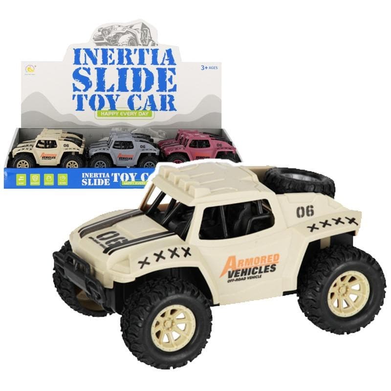 Terénne auto na zotrvačník 14cm - sivá