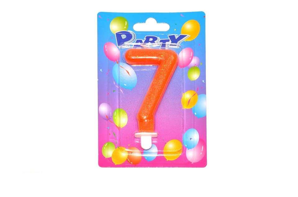 Tortová sviečka glitter č.7