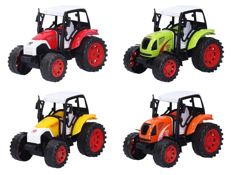 Traktor Farmer na zotrvačník 14cm - žltá