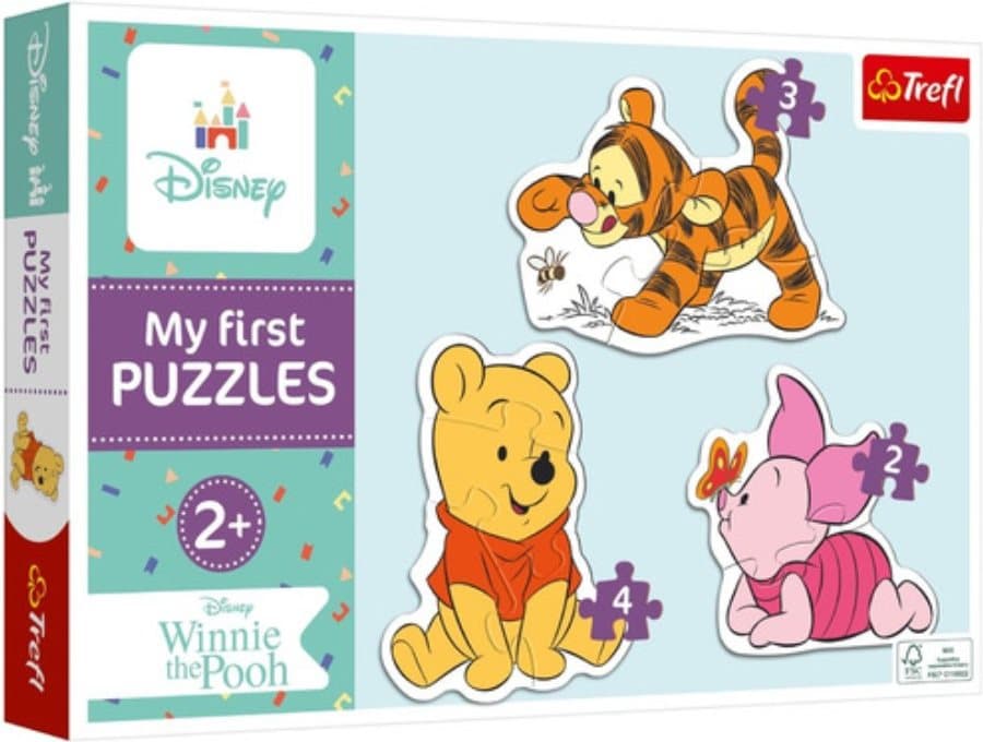 TREFL Baby puzzle Medvídek Pú 3v1 (2,3,4 dílků)