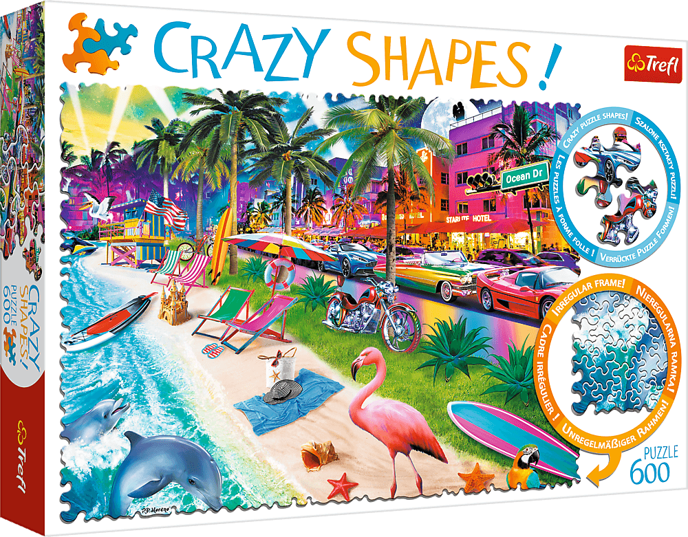 TREFL Crazy Shapes puzzle Pláž Miami 600 dílků