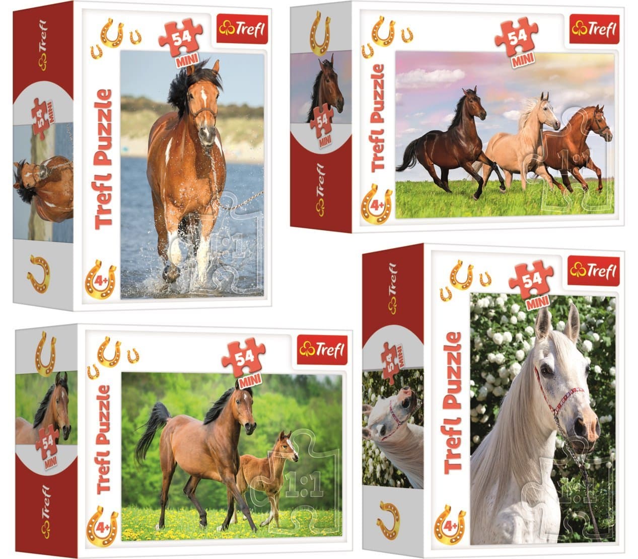 TREFL Displej Puzzle Svět koní 54 dílků (40 ks)