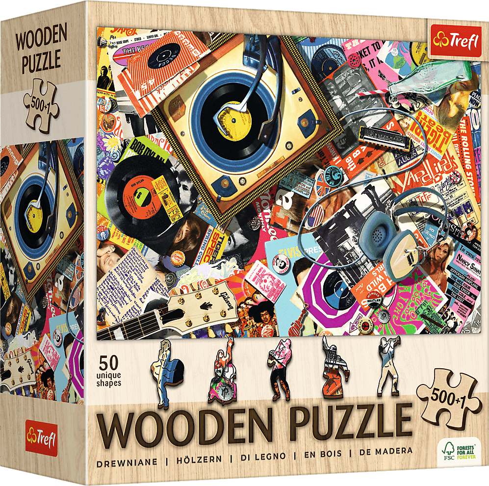 TREFL Dřevěné puzzle Ve světě hudby 501 dílků