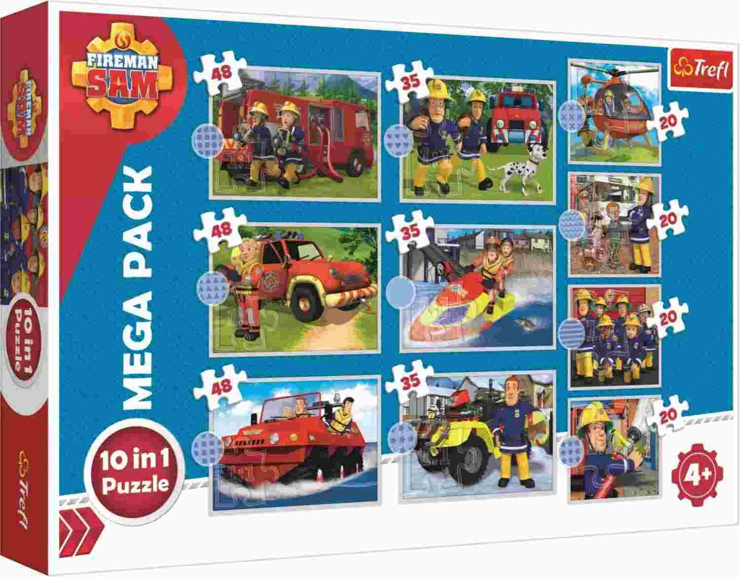 Trefl - Puzzle 10in1 Fireman Sam - 1-39 dielov