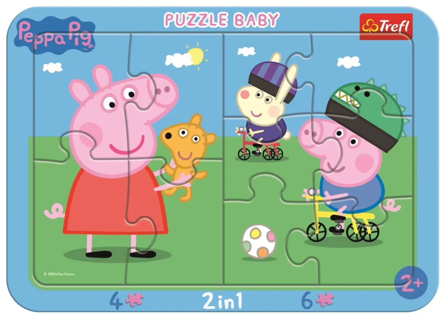 Trefl - Puzzle 2v1 Happy Peppa Pig - 1-39 dielov