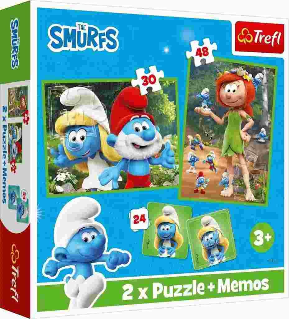Trefl - Puzzle 2v1 The Smurfs + pexeso - 1-39 dielov