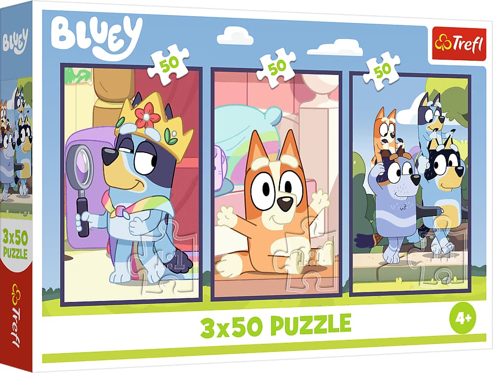Trefl - Puzzle 3x50 The Bluey Family - 40-99 dielov