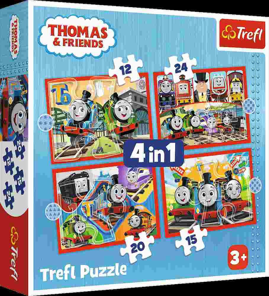 Trefl - Puzzle 4in1 Amazing Thomas - 1-39 dielov