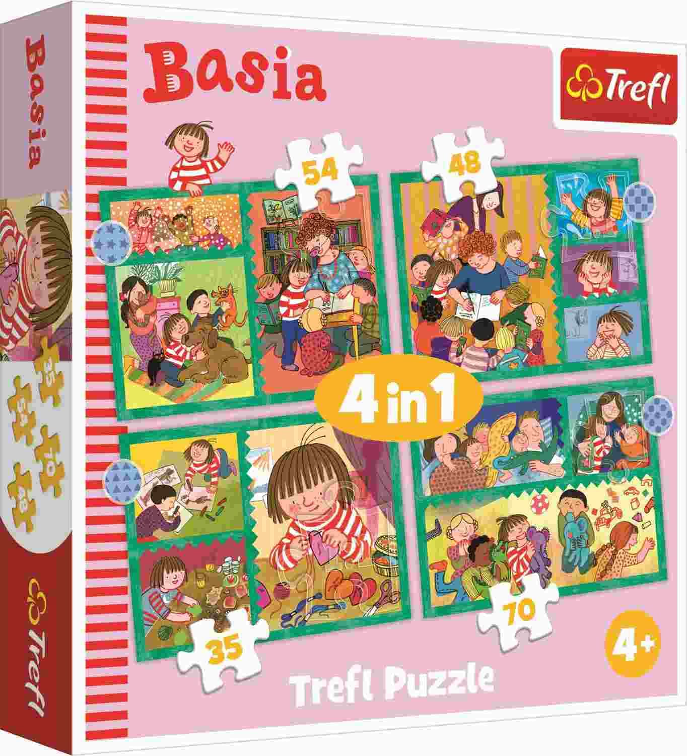 Trefl - Puzzle 4v1 Adventures of Basia - 1-39 dielov