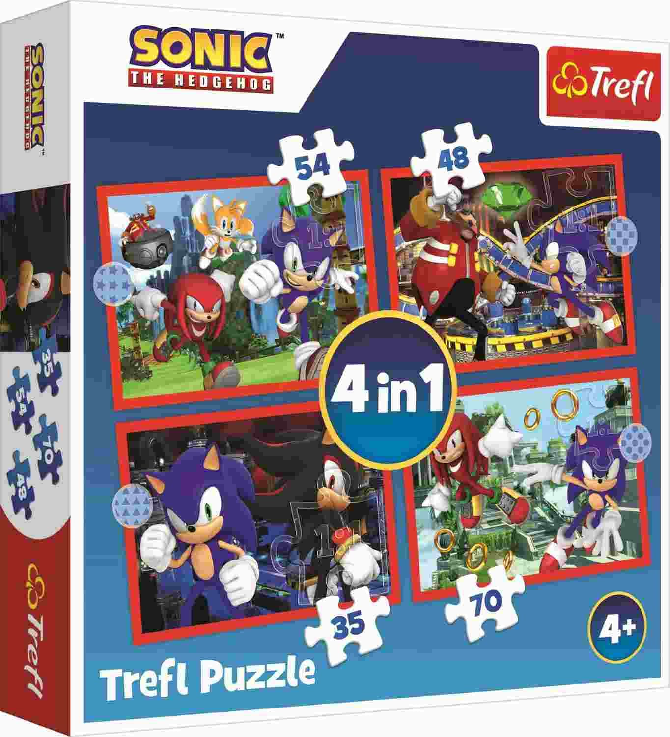 Trefl - Puzzle 4v1  Adventures of Sonic - 1-39 dielov