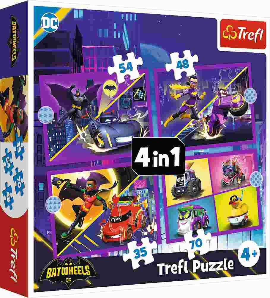 Trefl - Puzzle 4v1  Meet Batwheels - 1-39 dielov