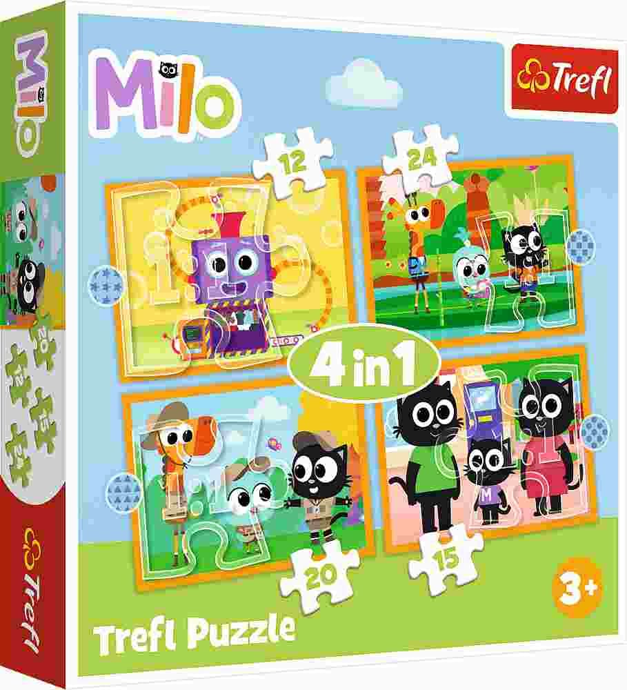 Trefl - Puzzle 4v1 Milo - 1-39 dielov