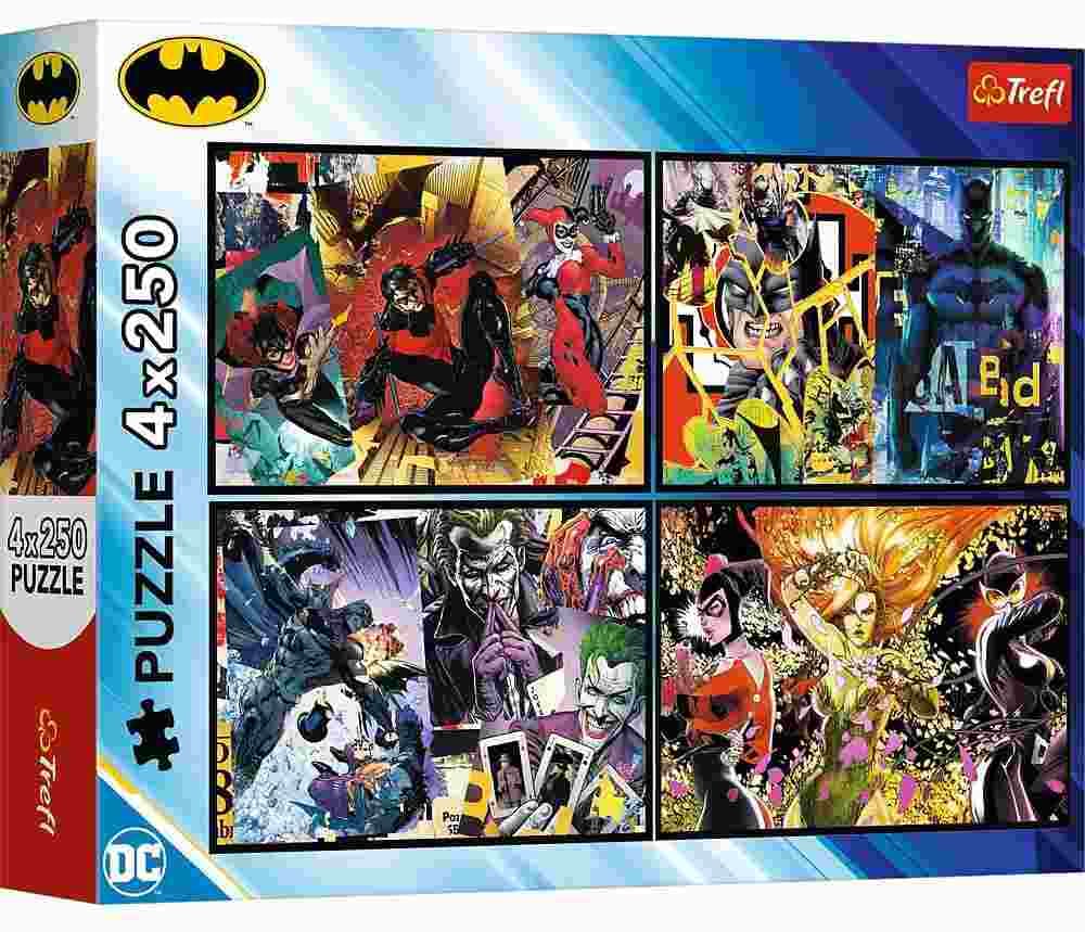 Trefl - Puzzle 4x250 Batman in action - 250 dielov