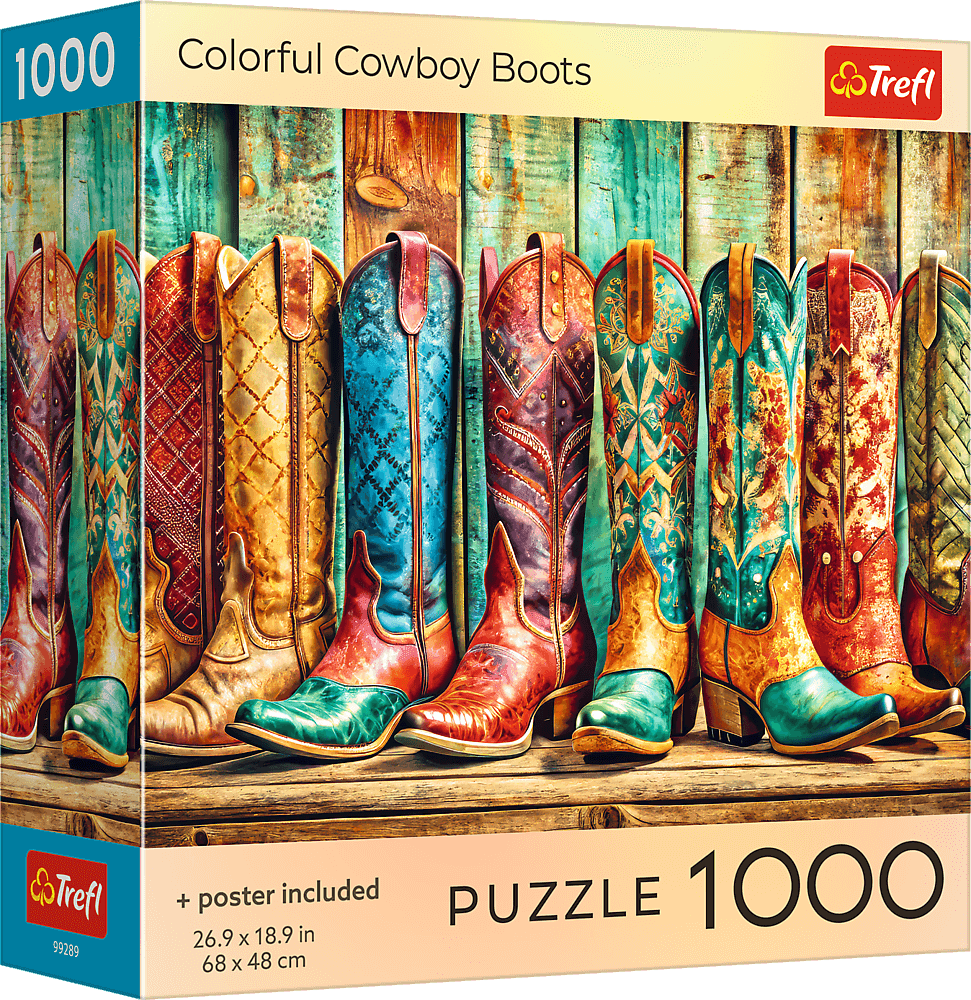 TREFL Puzzle Barevné kovbojské boty 1000 dílků