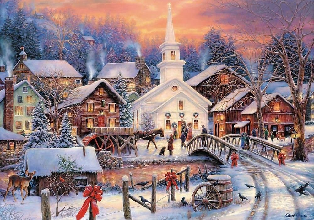 TREFL Puzzle Bílé Vánoce 1000 dílků