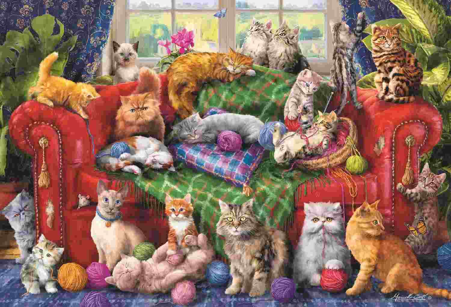 Trefl - Puzzle Cats on Sofa - 1500 dielov