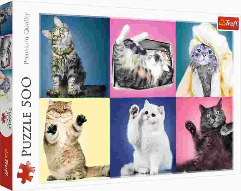 Trefl - Puzzle Collage of cats - 500 dielov