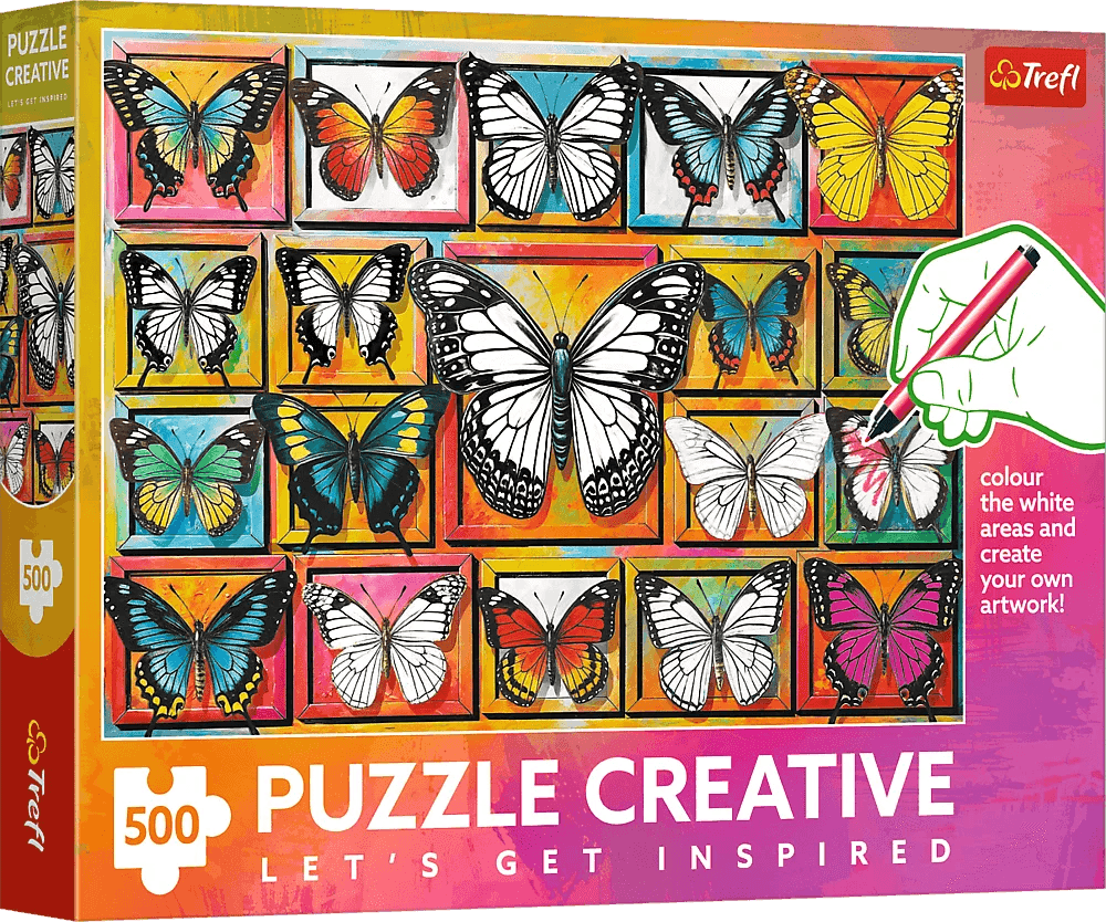 TREFL Puzzle Creative Sbírka motýlů 500 dílků