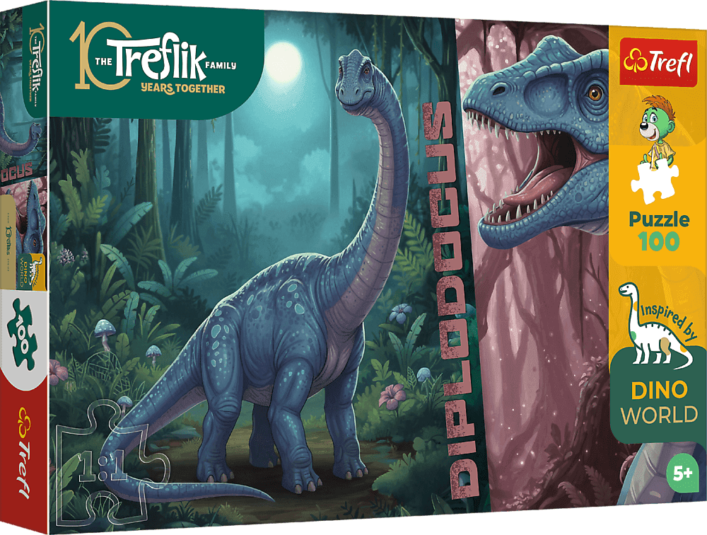 TREFL Puzzle Dino World: Diplodocus 100 dílků