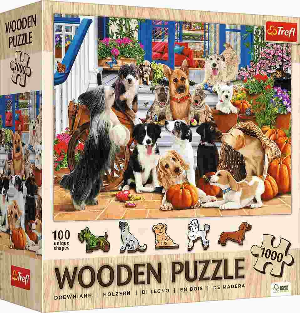 Trefl - Puzzle Doggy Freindship wooden - 1000 dielov