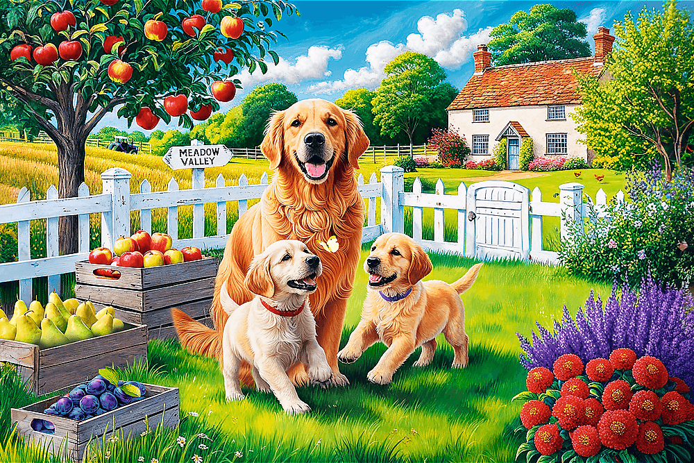 TREFL Puzzle EasyPiece: Psi na venkově 300 dílků