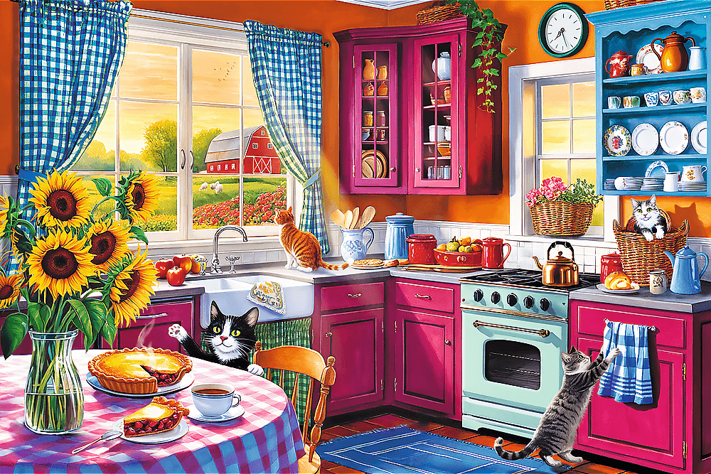 TREFL Puzzle EasyPiece: Ráno v kuchyni 300 dílků