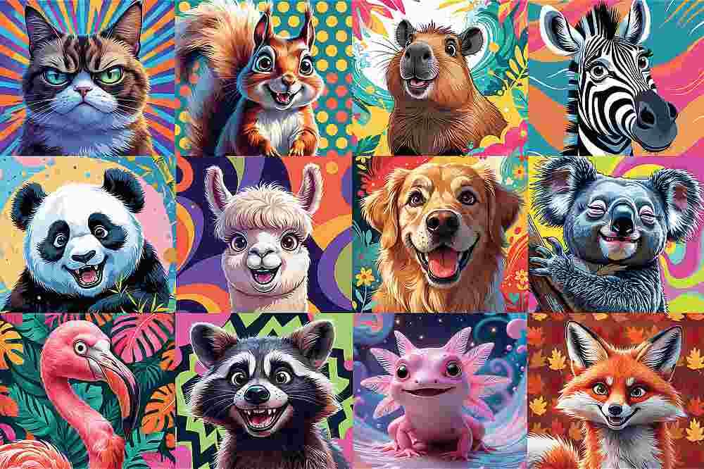 Trefl - Puzzle Funny Animal Portraits - 300 dielov