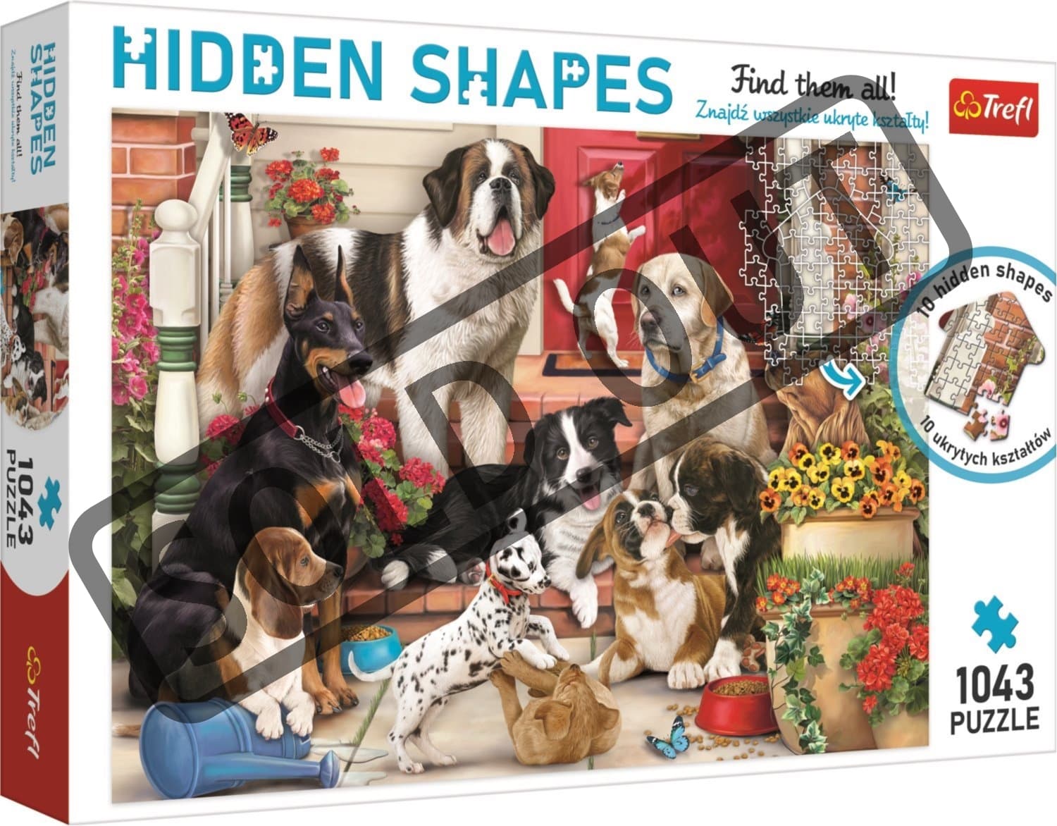 TREFL Puzzle Hidden Shapes: Psí zábava 1043 dílků