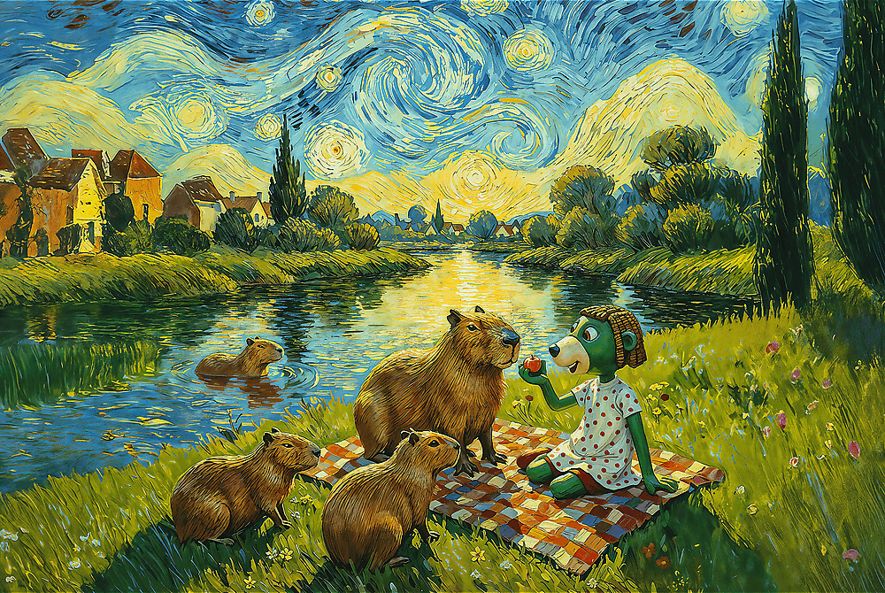 TREFL Puzzle Krmení kapybar 100 dílků