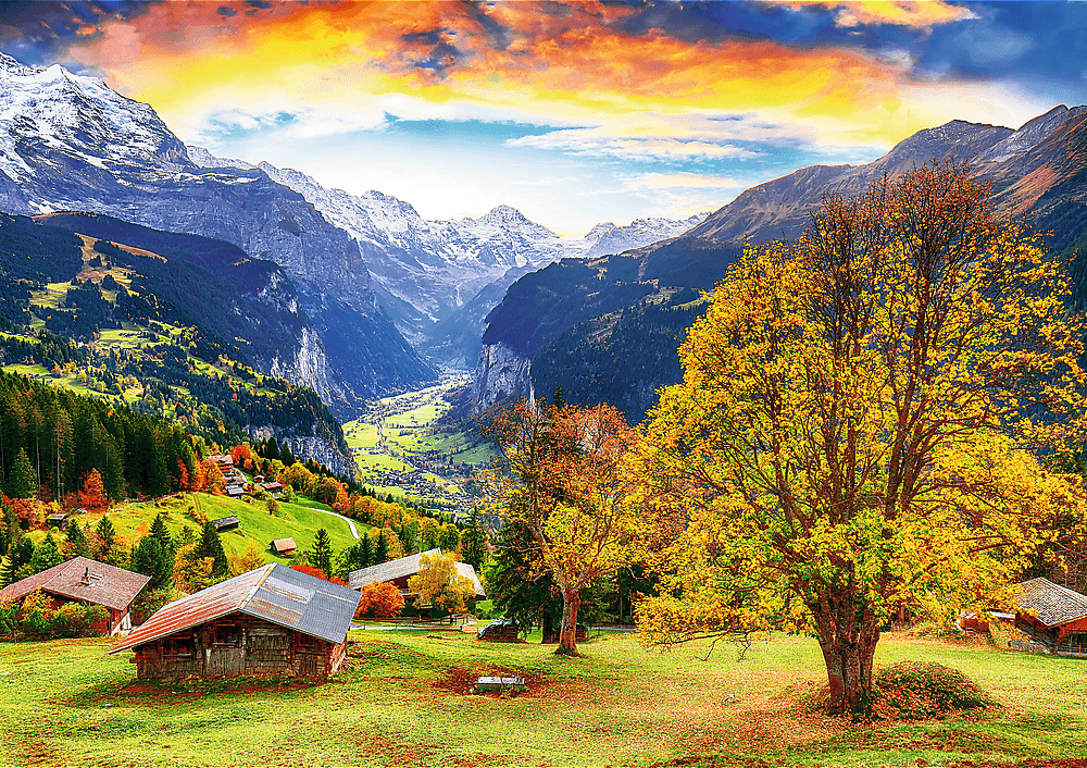 TREFL Puzzle Malebná alpská vesnička 1000 dílků