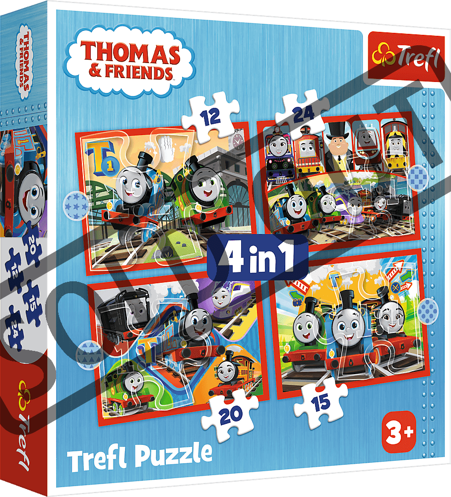 TREFL Puzzle Mašinka Tomáš 4v1 (12,15,20,24 dílků)