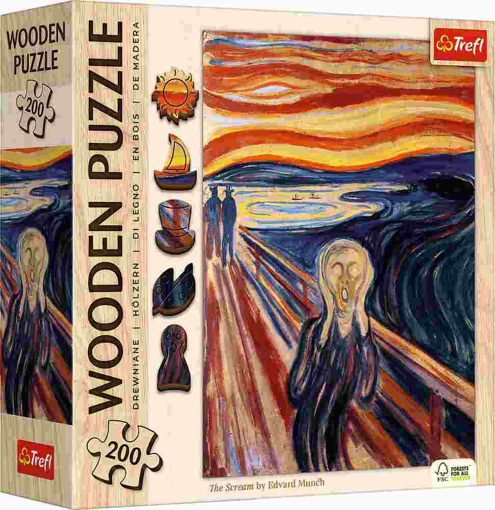 Trefl - Puzzle Munch: The Scream wooden - 200 dielov
