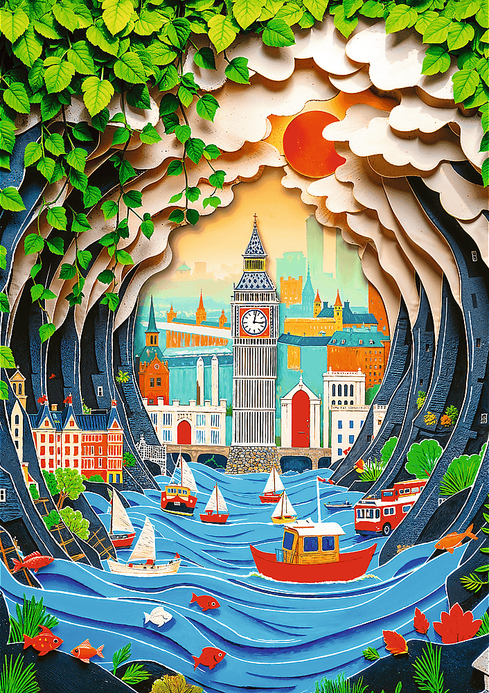 TREFL Puzzle Paper Art: Londýn 1000 dílků