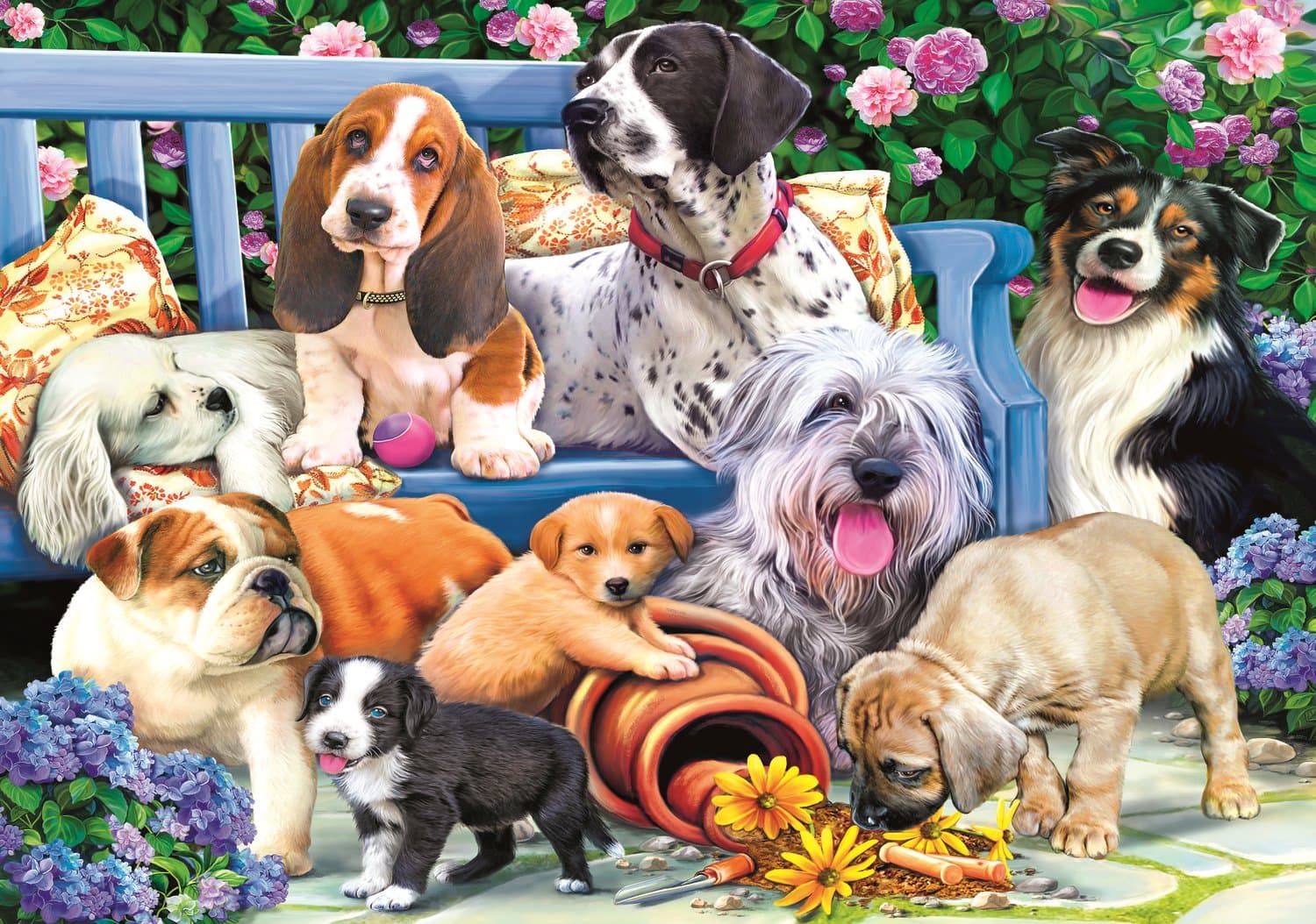 TREFL Puzzle Psi v zahradě 1000 dílků